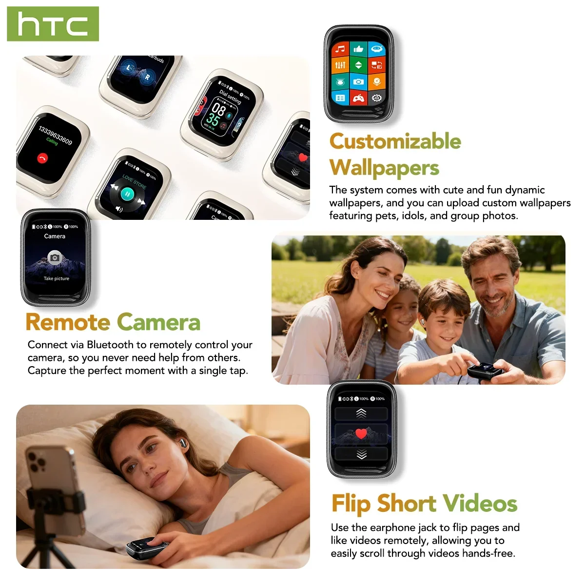 HTC NE48 Smart Touchscreen Wireless Earbuds with AI Translation