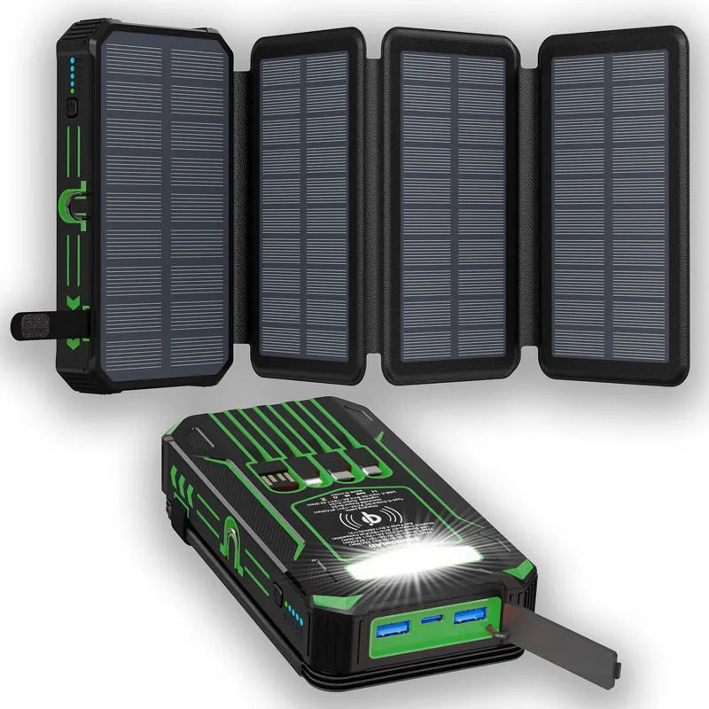 SolarSnap™ Power Bank ☀️📱 — Foldable, Wireless & Portable