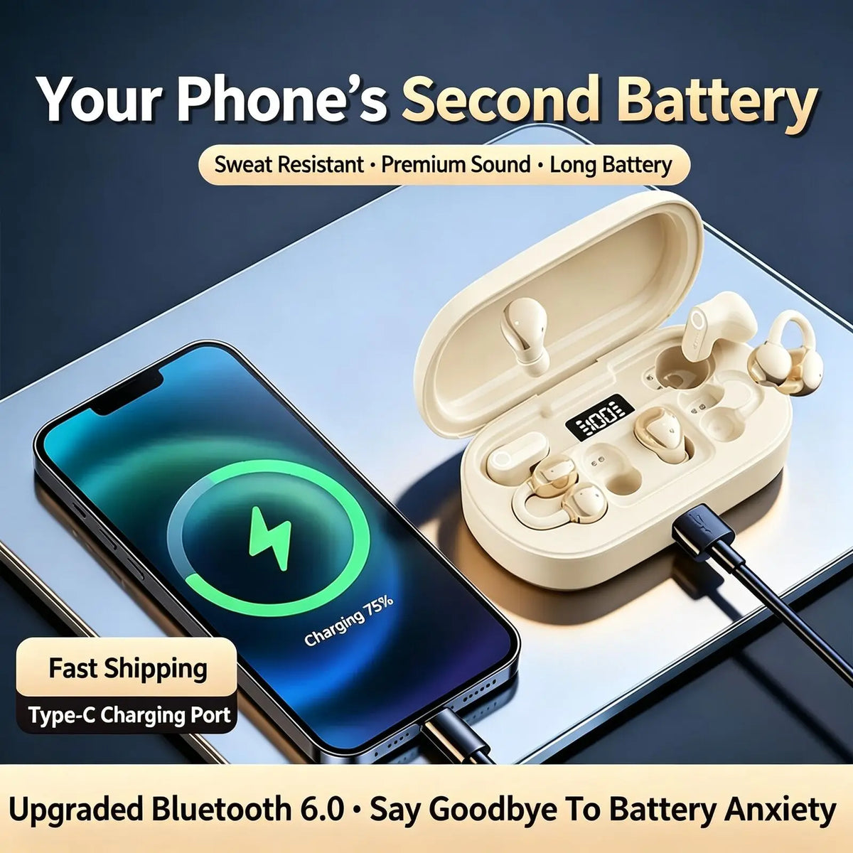 PowerBuds™ 3-in-1 🎧🔋 — Wireless Audio & Portable Power